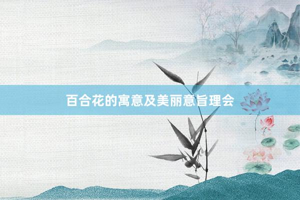 百合花的寓意及美丽意旨理会