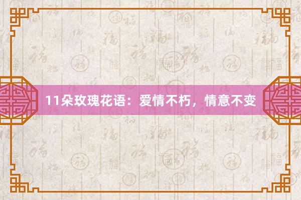 11朵玫瑰花语：爱情不朽，情意不变